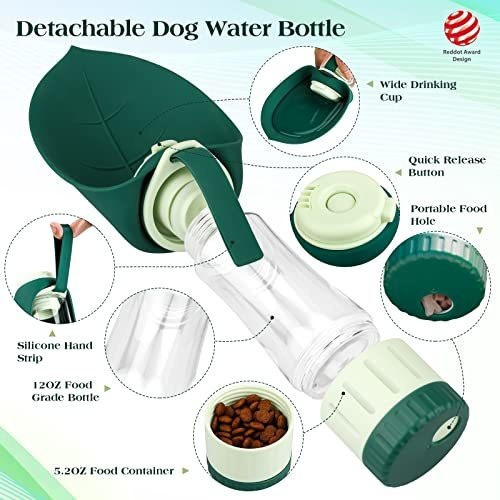 Botella De Agua Con Recipiente De Alimento Para Mascotas 1