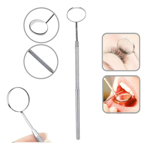 Espejo Para Extensión De Pestañas Dentista Acero Inoxidable 0