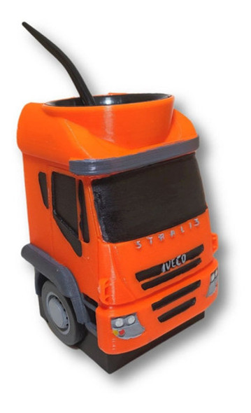 Mate Camión Iveco Stralis + Bombilla. Impresión De Calidad 1