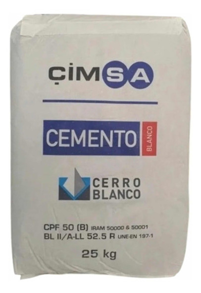 Cemento Blanco Portland X 25 Kg Cimsa 0