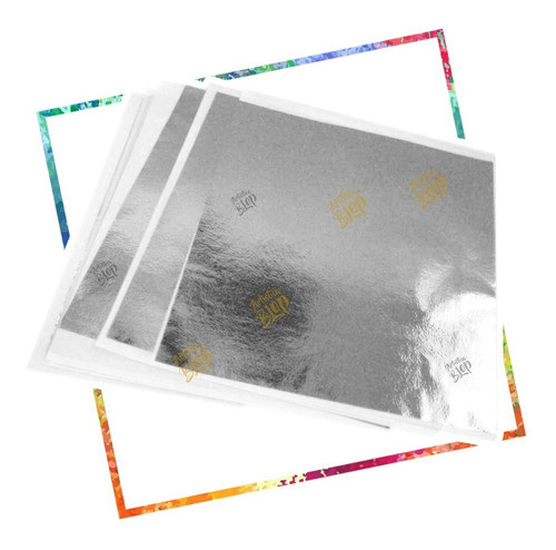 10 Laminas Metal Dorado La Hoja Color Plata Objetos Muebles 0