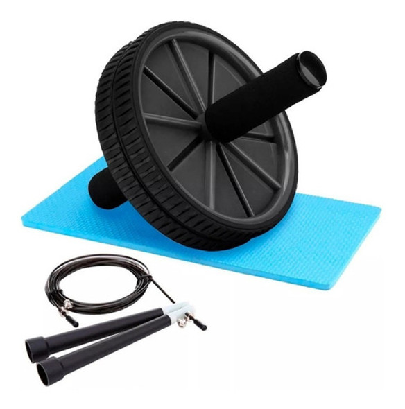 Kit Rueda Abdominales + Soga Saltar Gym Fitness Flamingo 0