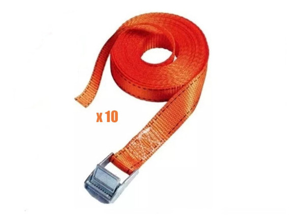 Cinta De Amarre Ganchos Metalicos 2,5 Mts X 1  P 10 Unidades 0
