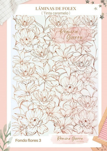 Folex Impreso Romina Guerra 25x35 Fondo Flores 3 Sepia 0