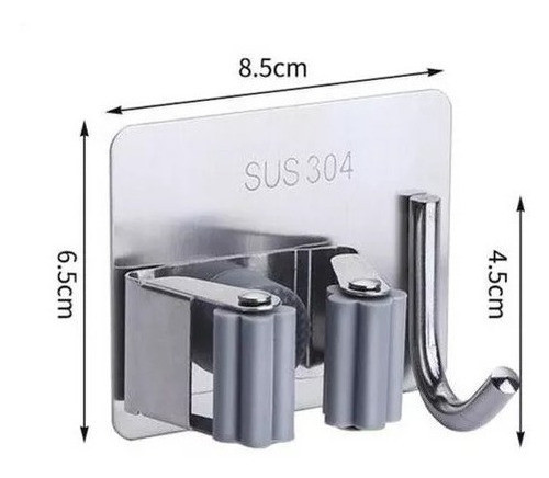Pack X3 Soporte Organizador Porta Escoba Colgador Gancho 1