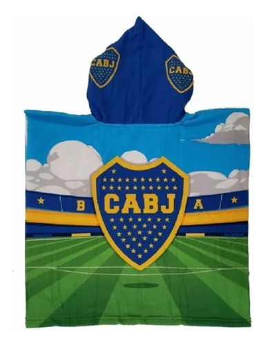 Poncho De Toalla Infantil Boca + Mochila 1