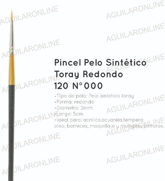 6 Pincel Redondo Nº000 Pelo Sintetico Redondo S120 Toray 1