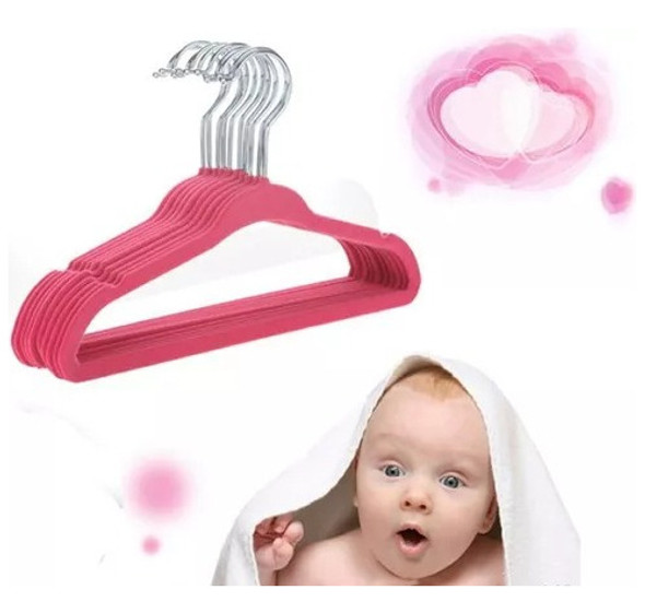 Percheros Para Ropa Rosa Niños  X10 Economica 0