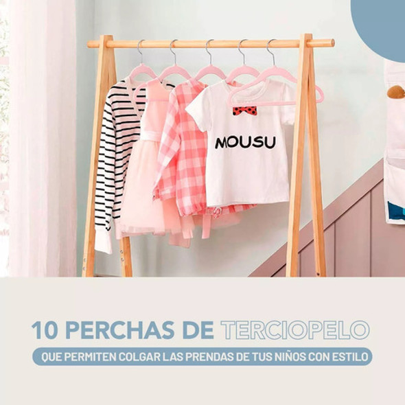 Percheros Para Ropa Rosa Niños  X10 Economica 1