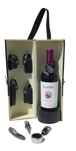 Set De Vino Vertical. Eco Cuero 0