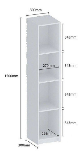 Organizador 4 Estantes 30x30x150 Blanco 1