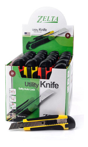 Cutter Con Grip Antideslizante Zelta 18 Mm. Pack X 24 Un. 0