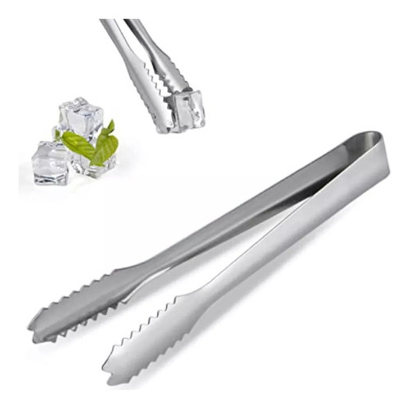 Pinza Hielo Acero Inoxidable Hielera Gastronomía Bar Cocina 0