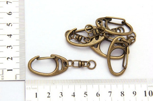 Mosqueton Base De Llavero Bronce 36x12mm Bagx100. 0