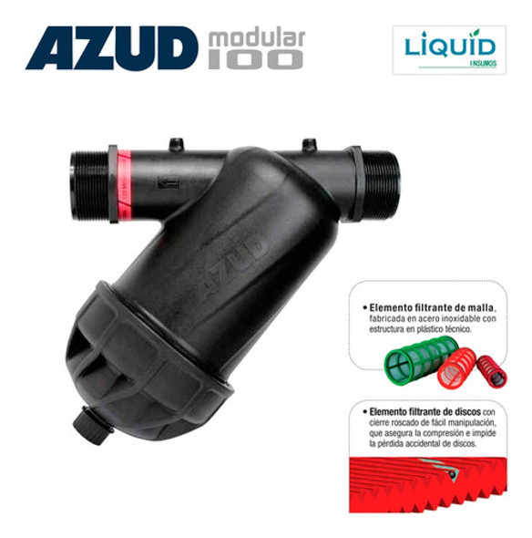 Filtro Riego Y Goteo 1 1/2 Malla 200 Mic - Azud Modular 100 0 Filtro Riego Y Goteo 1 1/2 Malla 200 Mic - Azud Modular 100 0