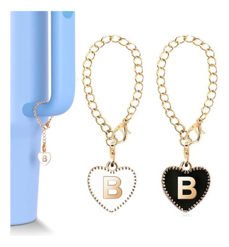 Identificador Para Vaso Dije Con Cadena Letra B 2u Corazon 0