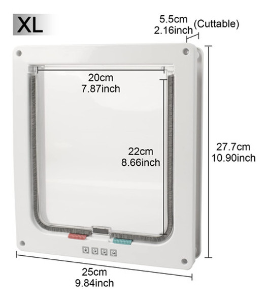 Puerta Para Mascotas Solapa Magnetica Cerradura De 4 Vias Xl 1