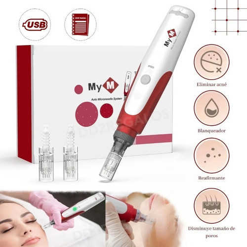 Equipo Dermapen Mym Tratamiento Belleza Facial + 2 Cartuchos 1