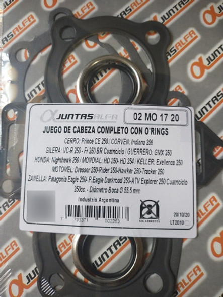 Juntas Cabezal De Cilindros Cerro Prince Ce 250 - Bmd Motos 1