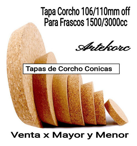 Tapa Corcho Cónica 106mm Pack X 24 Unid 0
