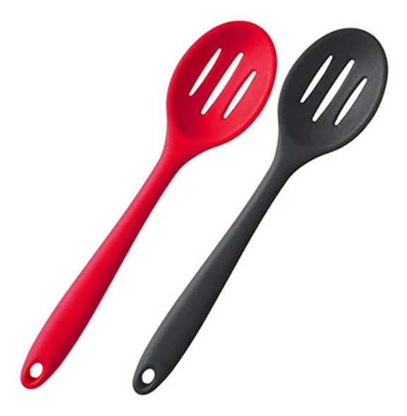 Juego De 2 Cucharas Ranuradas Antiadherentes De 0