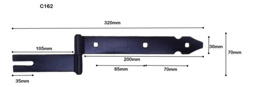 Bisagra Colonial Para Amurar X 20 Cm - Pack X 10 1