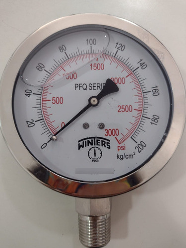 Manómetro C/glicerina 0-200kg 0/3000psi Pfq780r3r1 Winters 0