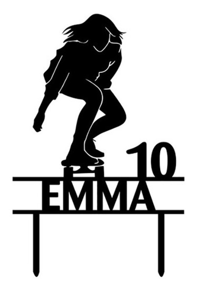 Cake Topper Adorno Torta Skate Chica Personalizado Nombre 0 Cake Topper Adorno Torta Skate Chica Personalizado Nombre 0