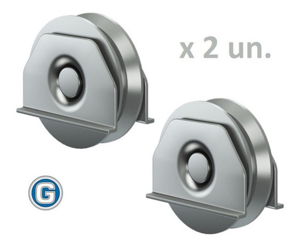 2 Ruedas Acero Porton Corredizo V 70 Mm C/ Soporte Gramabi R 1