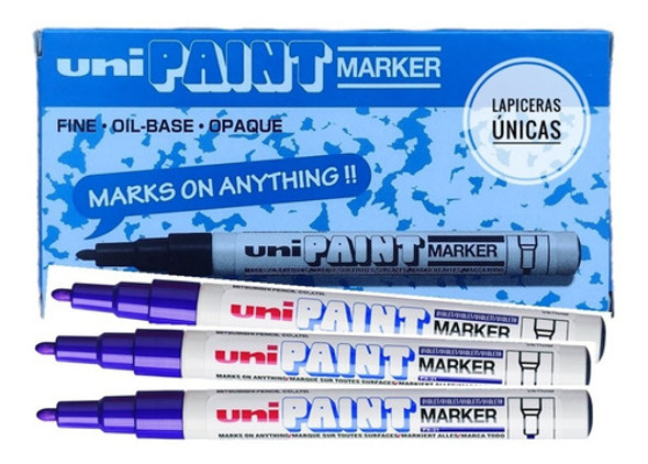 Marcador Pintura Al Aceite Uni Paint Px21 Violeta Pack X6 0