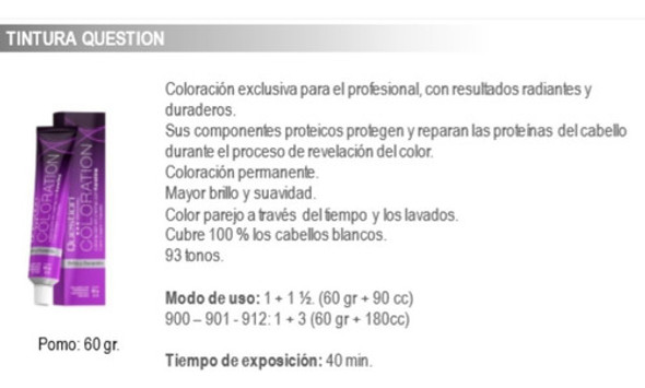 Tinturas Colores Cenizas X 60 Gr Question Professional 1 Tinturas Colores Cenizas X 60 Gr Question Professional 1