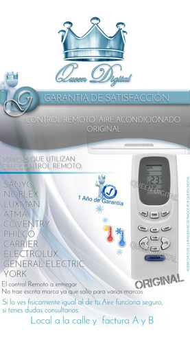 Control Remoto Aire Acondiciona. Y512f2 Y612b 2-982-000001-u 1