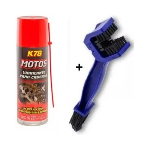 Kit Lubricante + Cepillo Limpia Cadena Transmision Moto 0