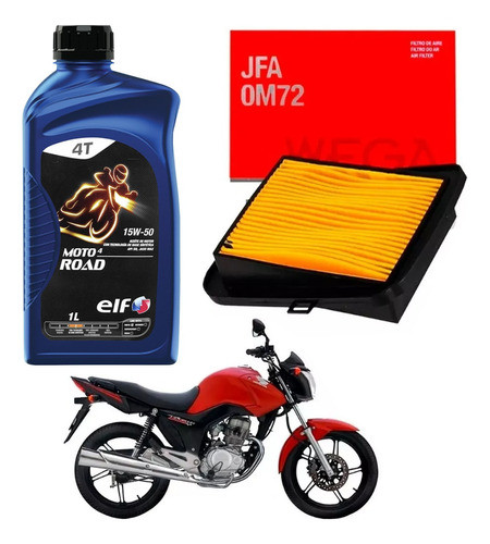 Kit Service Cg New Titan 150 Filtro Aire + Elf 15w50 Sia+ 0