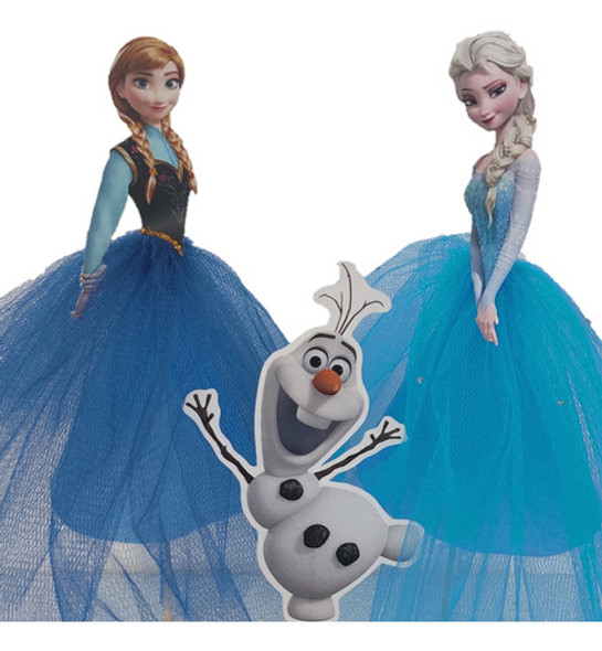 Combo Elsa, Anna Y Olaf, Adorno Para Torta Frozen 0