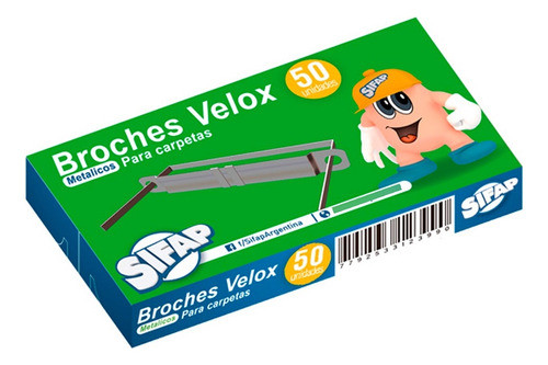 Broches Tipo Nepaco Metal Velox Caja X50 (x3 Unid.) Sifap 0