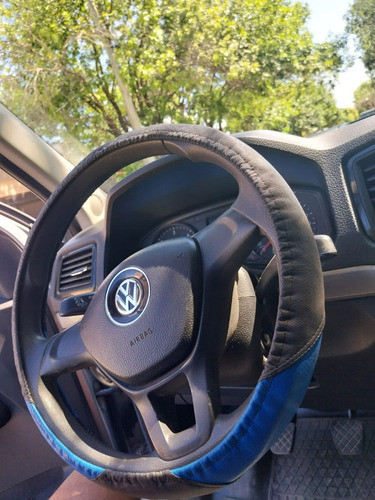 Cubre Volante Simil Cuero Ecológico Negro Auto 38 Mm Azul 1