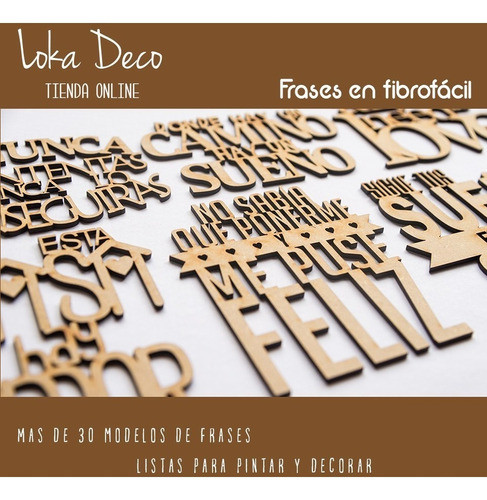 Frases En Corte Láser De Fibro Fácil - Tamaño 40cm - Oferta 0