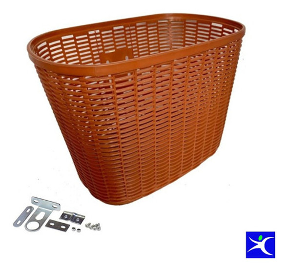 Canasto De Plástico Para Bicicleta Reforzado Tejido Marron 0 Canasto De Plástico Para Bicicleta Reforzado Tejido Marron 0