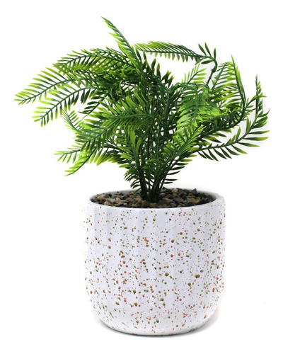 Maceta De Cemento Petit Con Planta Artificial Cm28 0