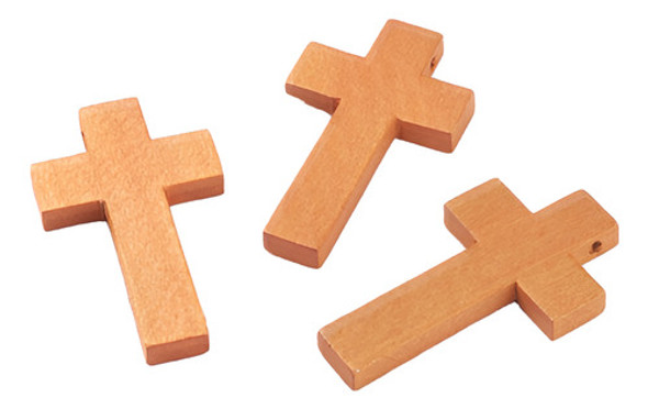 Cruz Colgante Madera De Arce, 42x24,5mm, Rosarios, 10unid. 0