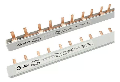 Puente De Unión Aislado 2p 18 Módulos. 80/100a Peine Baw 0