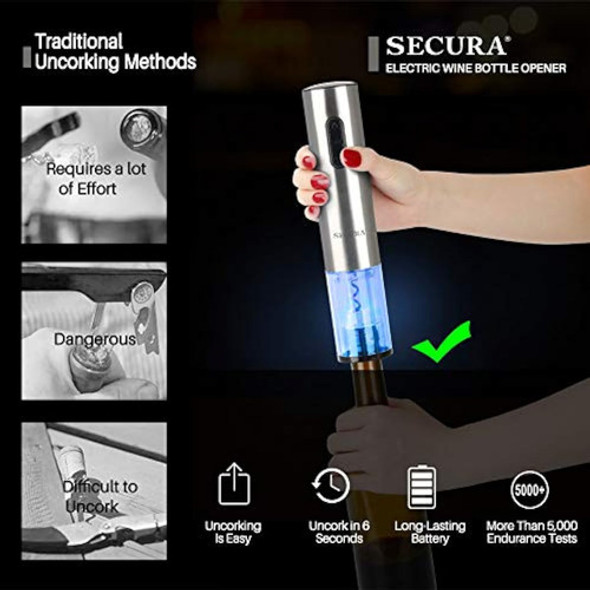 Destapador De Vinos Eléctrico De Acero Inoxidable 1