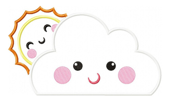 Matriz Para Bordados Maquina Infantil Nube Y Sol Feliz 1344 0