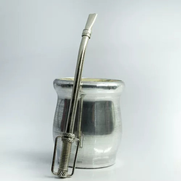 Handcrafted Whole Palo Santo Mate Forrado en Aluminio + Bombilla with Wings