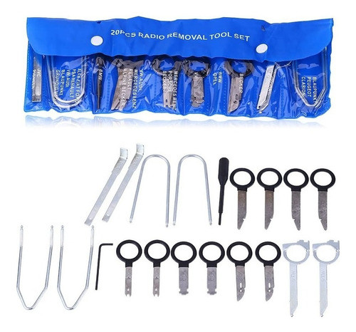 Kit Juego 9 Llaves Para Remover Estereo Auto Varias Marcas 1