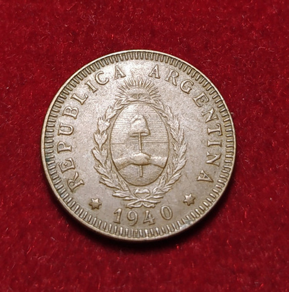 Moneda 2 Centavos Argentina 1940 Cobre 1
