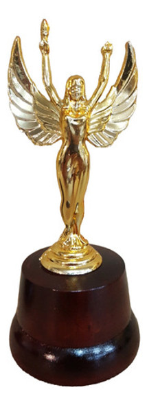 Trofeo Plástico Alada Alado Victoria 17cm Souvenir Madera 0