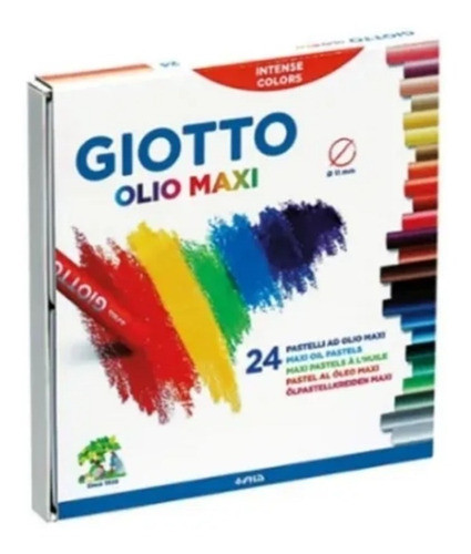 Oleo Maxi Giotto X 24 Colores Azc Tiza Graso Olio 11 Mm 0