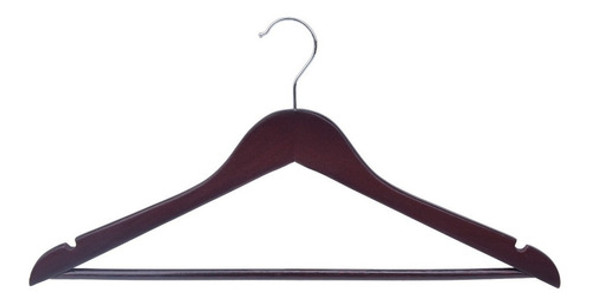 Pack De 50 Perchas Madera Lustrada Barnizada Caoba Nilapack 0